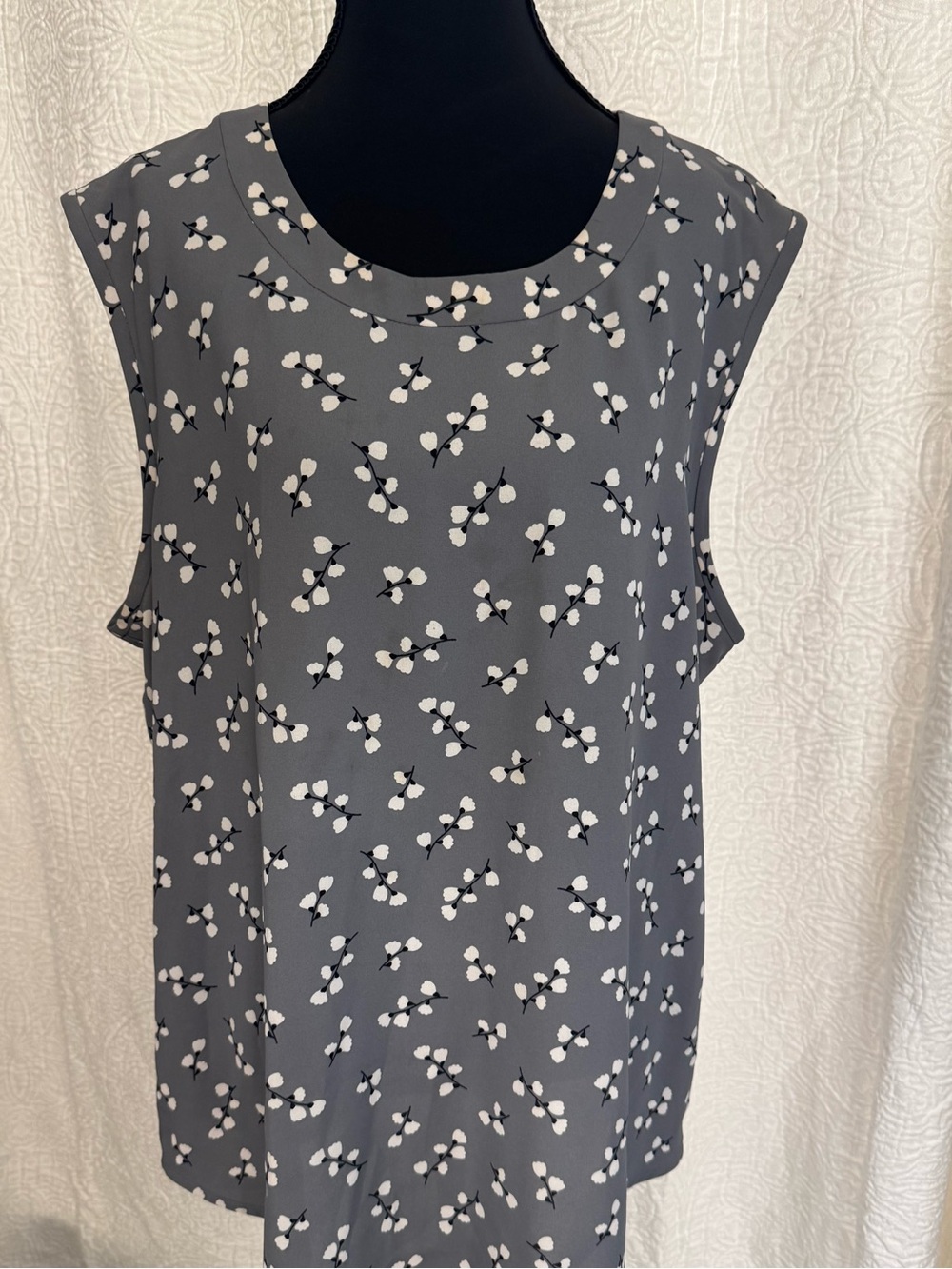 Anne Klein Floral Blouse With Cardigan